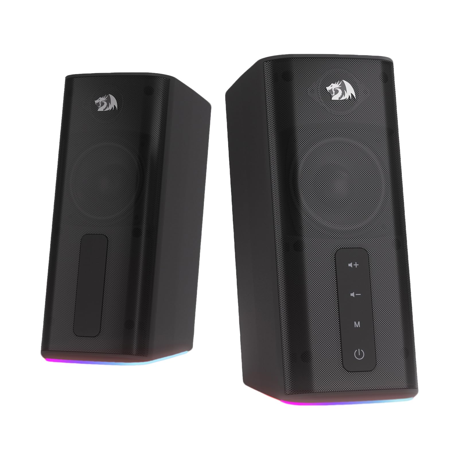 Redragon GS814 Stereo Desktop Speaker, 20W Output, 4 Real Units, BT 5.0/3.5mm AUX, Enhanced Bass, Touch-Control, Dynamic RGB lighting