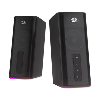 Redragon GS814 Stereo Desktop Speaker, 20W Output, 4 Real Units, BT 5.0/3.5mm AUX, Enhanced Bass, Touch-Control, Dynamic RGB lighting