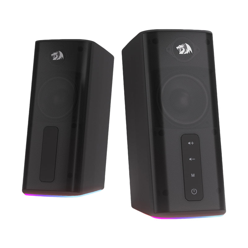 Redragon GS814 Stereo Desktop Speaker, 20W Output, 4 Real Units, BT 5.0/3.5mm AUX, Enhanced Bass, Touch-Control, Dynamic RGB lighting