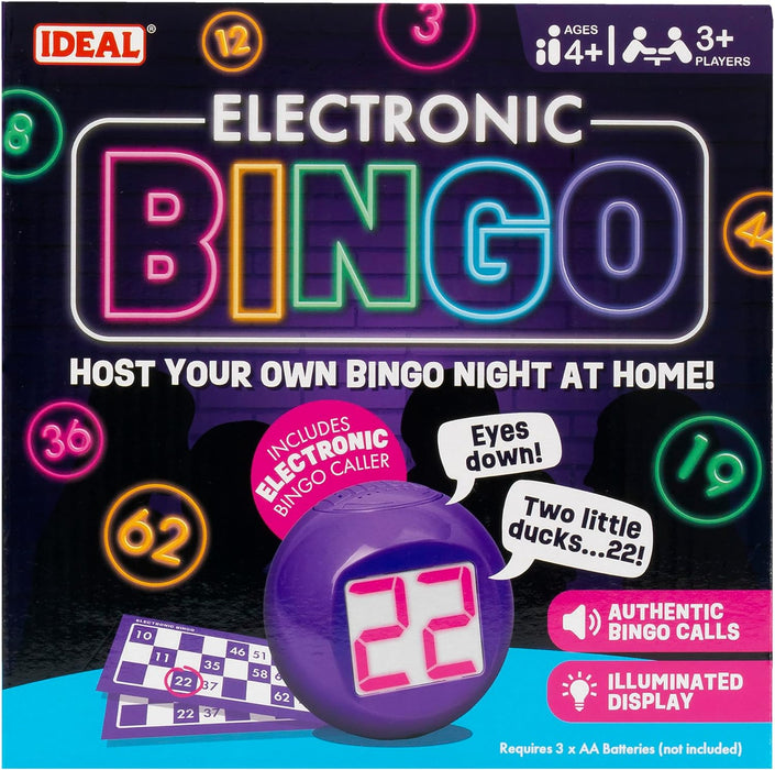 Ideal | Electronic Bingo: Host your own Bingo night at home! | Family Games | 3+ Players | Ages 8+