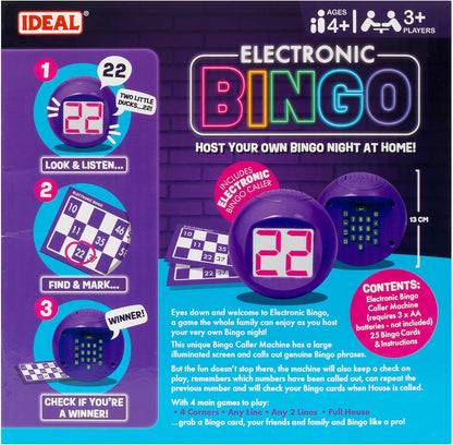 Ideal | Electronic Bingo: Host your own Bingo night at home! | Family Games | 3+ Players | Ages 8+