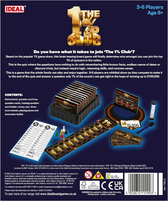 IDEAL | The 1% Club: The Board Game | Family Games | 3-6 Players | Ages 8+
