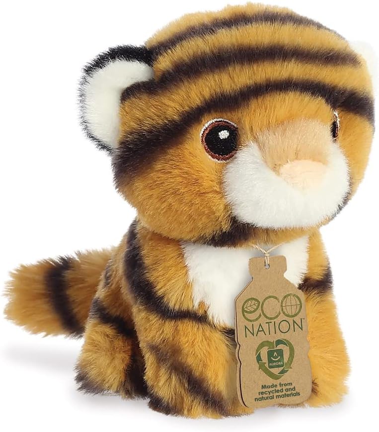 Aurora, 35066, Eco Nation Mini Tiger, 5In, Soft Toy, Multi-Coloured