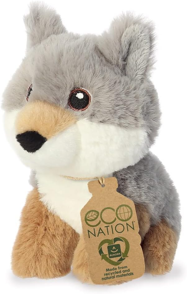 Aurora, 35077, Eco Nation Mini Wolf, 5In, Soft Toy, Multi-Coloured