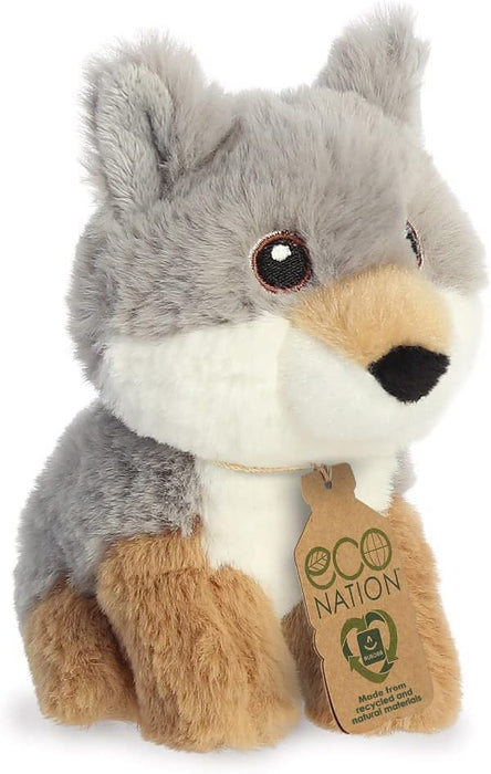 Aurora, 35077, Eco Nation Mini Wolf, 5In, Soft Toy, Multi-Coloured
