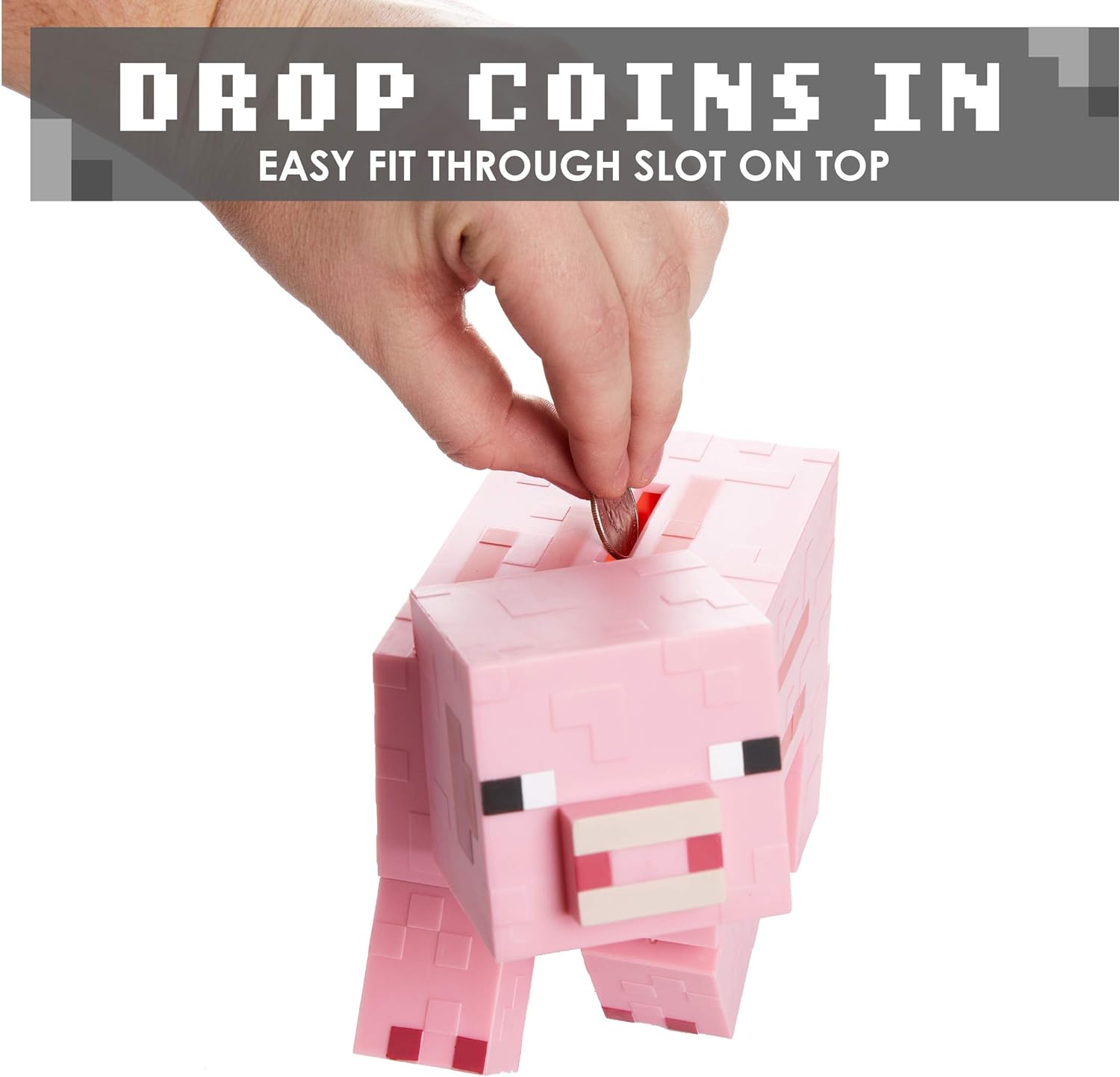 Paladone Minecraft Pig Bank 19cm-Officially Licensed Merchandise, Pink & Minecraft Creeper Light with Official Creeper Sounds, Battery Powered
