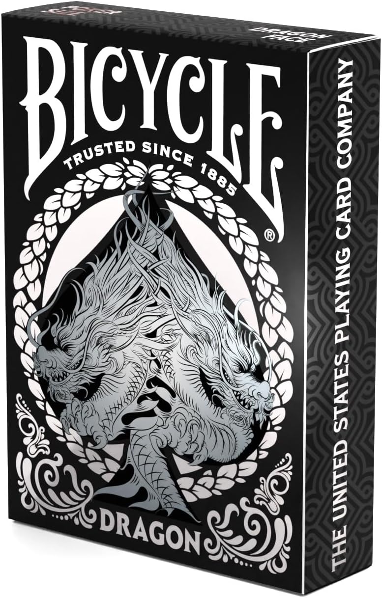 Bicycle Black Dragon Playing Cards - 1 Deck, Air Cushion Finish, Professional, Superb Handling & Durability, Great Gift For Card Collectors