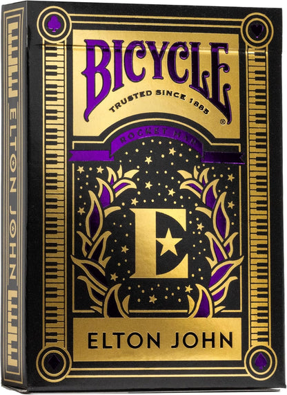 Bicycle® Carte da Gioco Elton John – 1 Mazzo, Finitura con Cuscino d'Aria, Professionale, superba maneggevolezza e Durata, Ottimo Regalo per Collezionisti di Carte, Giallo