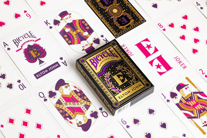Bicycle® Carte da Gioco Elton John – 1 Mazzo, Finitura con Cuscino d'Aria, Professionale, superba maneggevolezza e Durata, Ottimo Regalo per Collezionisti di Carte, Giallo