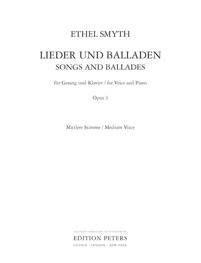 Lieder Und Balladen Opus 3