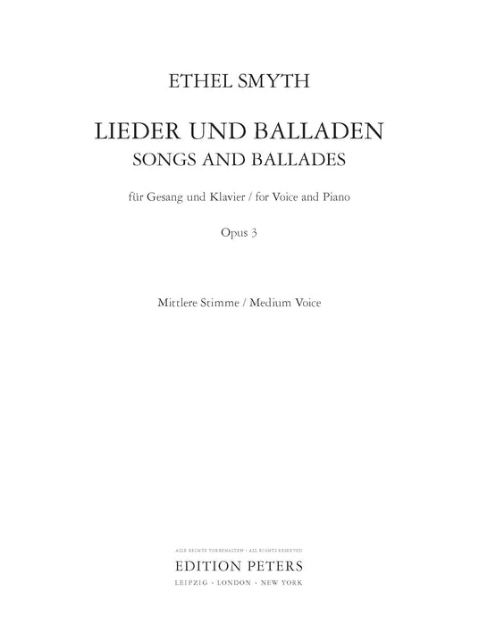Lieder Und Balladen Opus 3