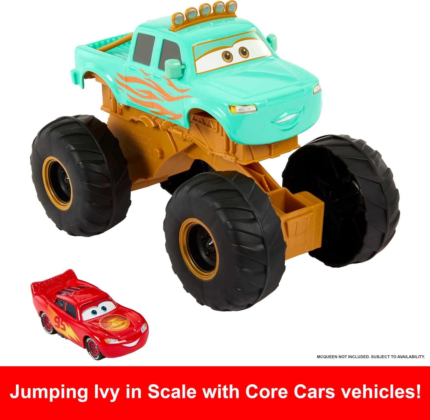 Mattel Cars speelgoed van Disney en Pixar, Cars Op Weg Circusstunt Ivy Voertuig, Springende Monstertruck geïnspireerd door Disney+ serie HMD76
