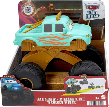 Mattel Cars speelgoed van Disney en Pixar, Cars Op Weg Circusstunt Ivy Voertuig, Springende Monstertruck geïnspireerd door Disney+ serie HMD76