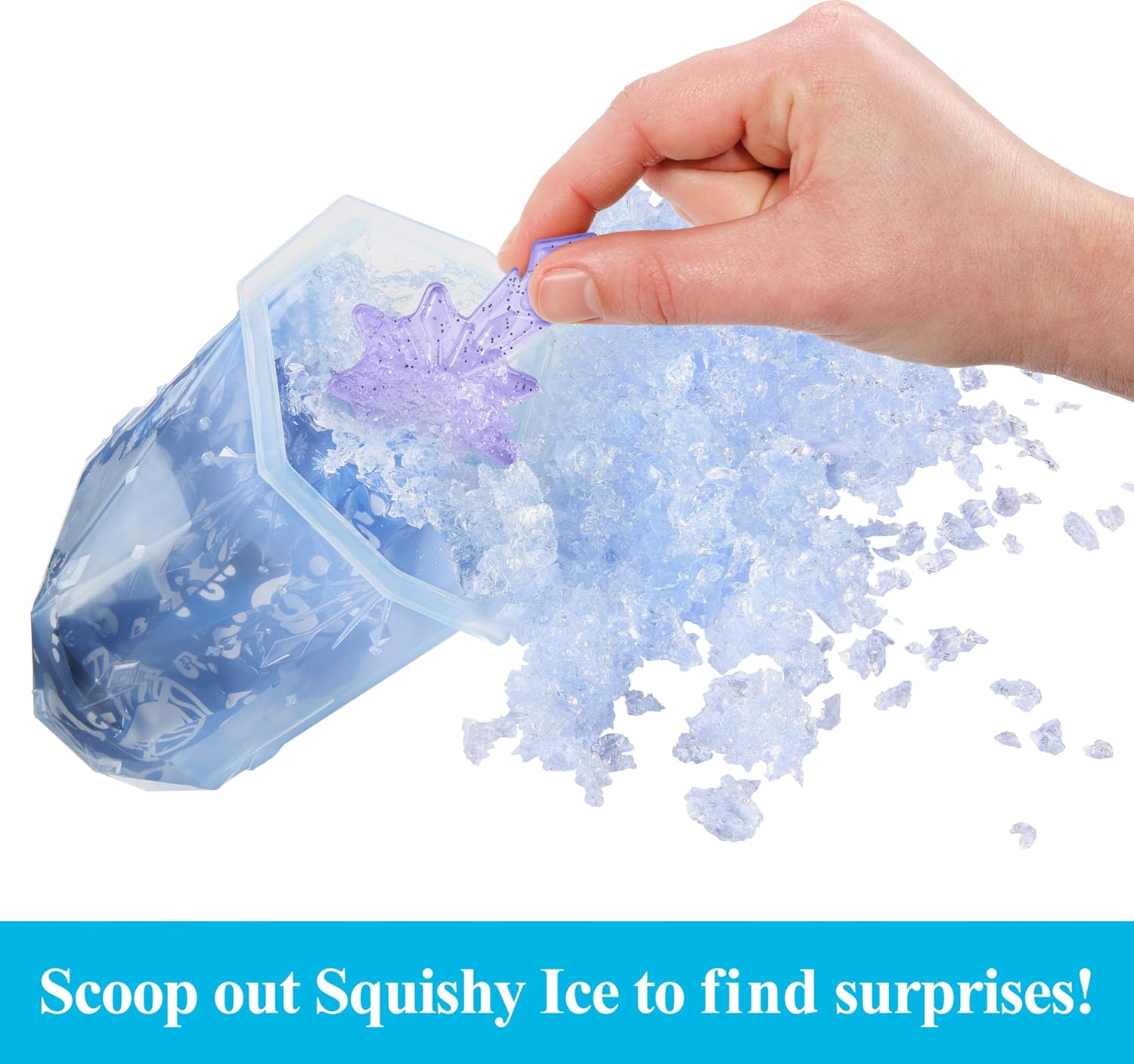 Mattel Disney Frozen Toys, Small Doll Ice Reveal with Squishy Ice Gel & 6 Surprises Including Character Friend & Play Pieces (Dolls May Vary)
