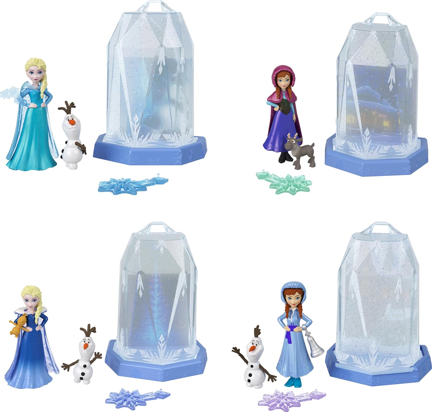 Mattel Disney Frozen Toys, Small Doll Ice Reveal with Squishy Ice Gel & 6 Surprises Including Character Friend & Play Pieces (Dolls May Vary)