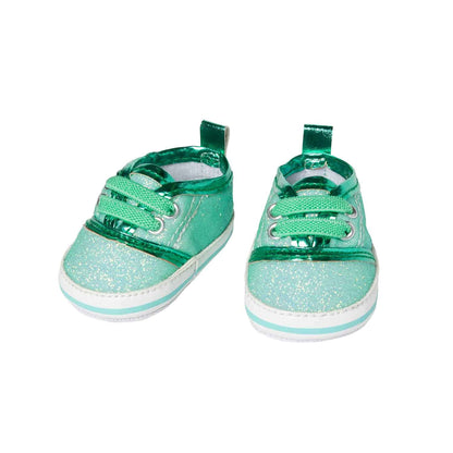 Heless - Poppenschoenen Glitter Sneakers  Mint 38-45 cm