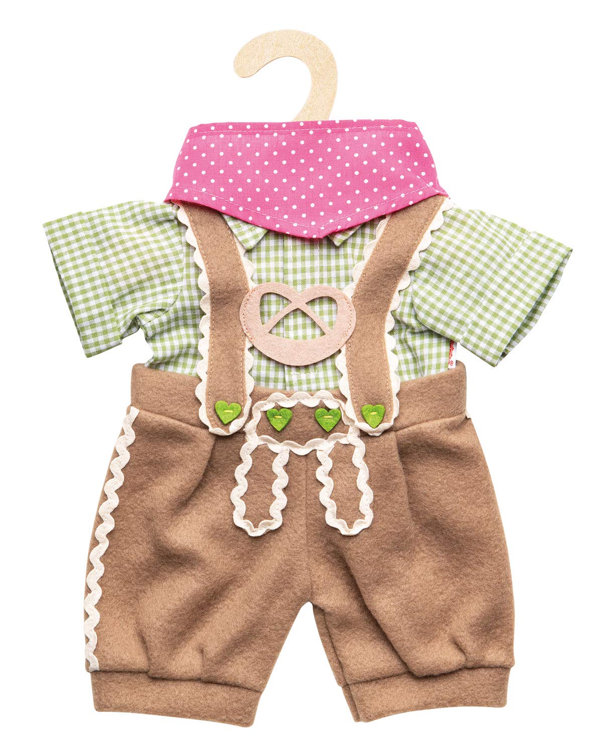 Heless 1114 - Bekleidungs-Set für Puppen, 3 teilig mit Trachtenhose, Hemd und Halstuch, Größe 28 - 35 cm