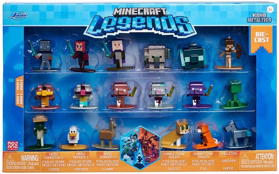 Minecraft pack 18 figurines Diecast Nano Metalfigs Wave 9 4 cm