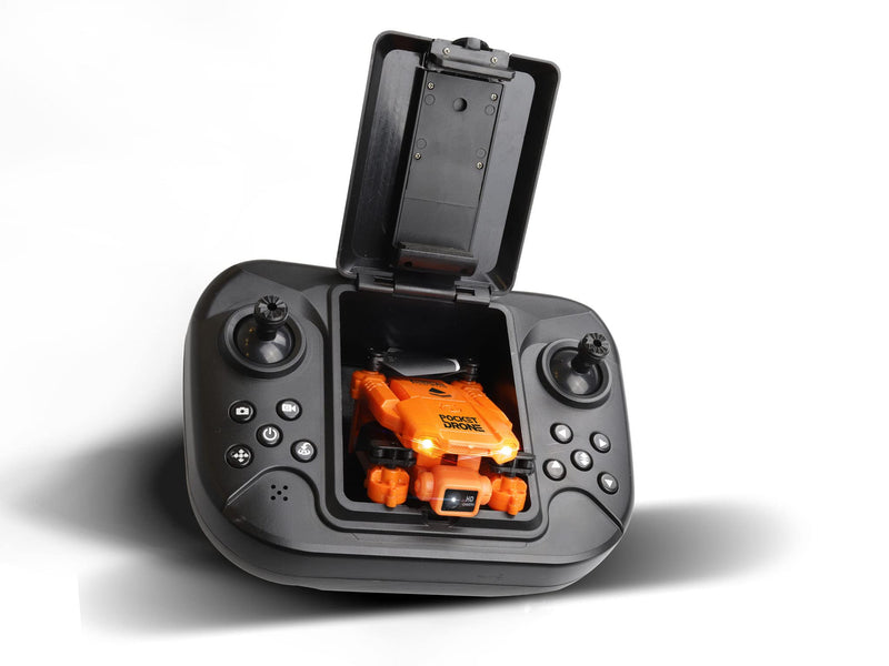 Revell Control 23810 Remote Control Quadcopter "Pocket Drone" With Precise 2.4 GHz Control, Folding, Carried In Transmitter, Altitude Sensor, Flip, One Push Take Off/Land, 720K Camera, 11cm in length