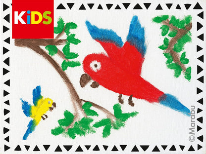 Marabu Kids Little Artist Art Box, Scatola Creare Oggetti 3 Anni in su, con 6 Colori per Bambini da 36 ml, pennelli e Lavagna per colorare, 0305000000114, Multicolor, Universal