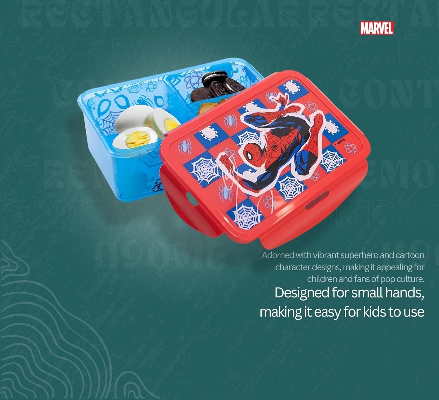 Stor - Lunch Box w/Removable Compartments - Spider-Man (088808737-74745