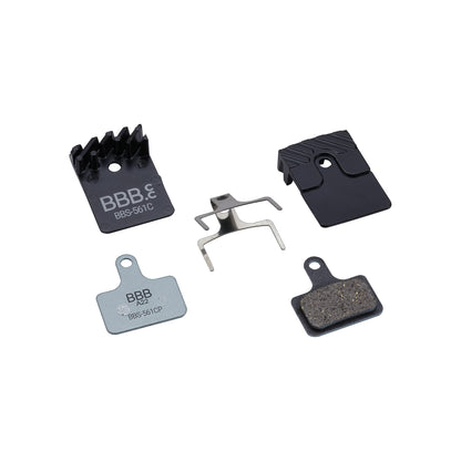 BBB Cycling Shimano Disc Brake Pads I Cooling Fins For Optimal Heat Dissipation I Organic Compound Brake Pads I DiscStop Coolfin BBS-561C