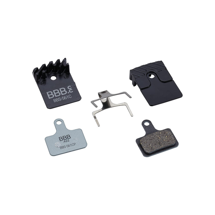 BBB Cycling Shimano Disc Brake Pads I Cooling Fins For Optimal Heat Dissipation I Organic Compound Brake Pads I DiscStop Coolfin BBS-561C