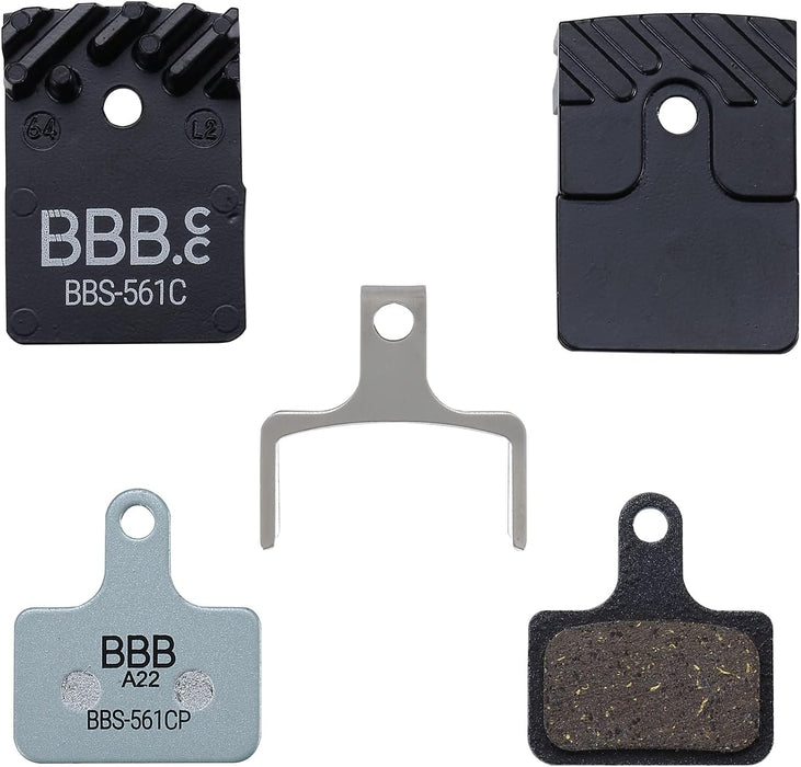 BBB Cycling Shimano Disc Brake Pads I Cooling Fins For Optimal Heat Dissipation I Organic Compound Brake Pads I DiscStop Coolfin BBS-561C