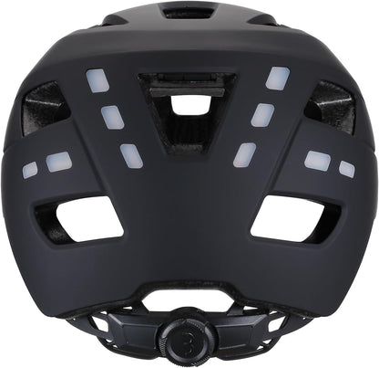 BBB Cycling District Led E-bike Helmet with Lights | 12 Front and 10 Rear LED Lights | USB Rechargeable | Durable ABS Hardshell for Safety on Urban Bikes and Speed Pedelecs | Matt Black | BHE-162
