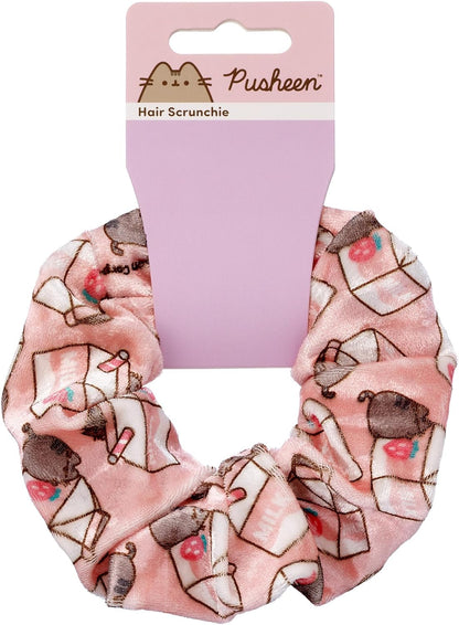Pusheen - The Cat Strawberry Milk Carton Hair Scrunchie - Pink
