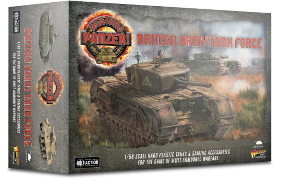 Warlord Games British Tank Force - 1:56 / 28mm Plastic Scale Model Tanks For Achtung Panzer Highly Detailed World War 2 Miniatures for Table-top Wargaming