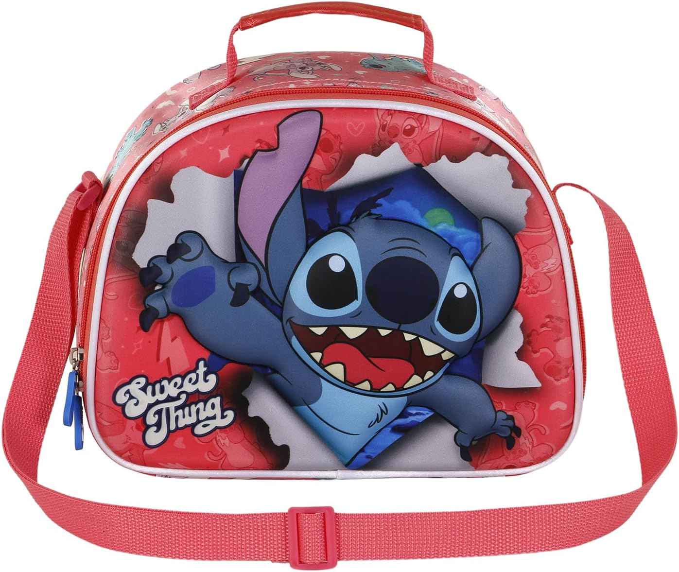 Disney Lilo e Stitch Thing-Porta Merenda 3D, Rosa, 25.5 x 20 cm