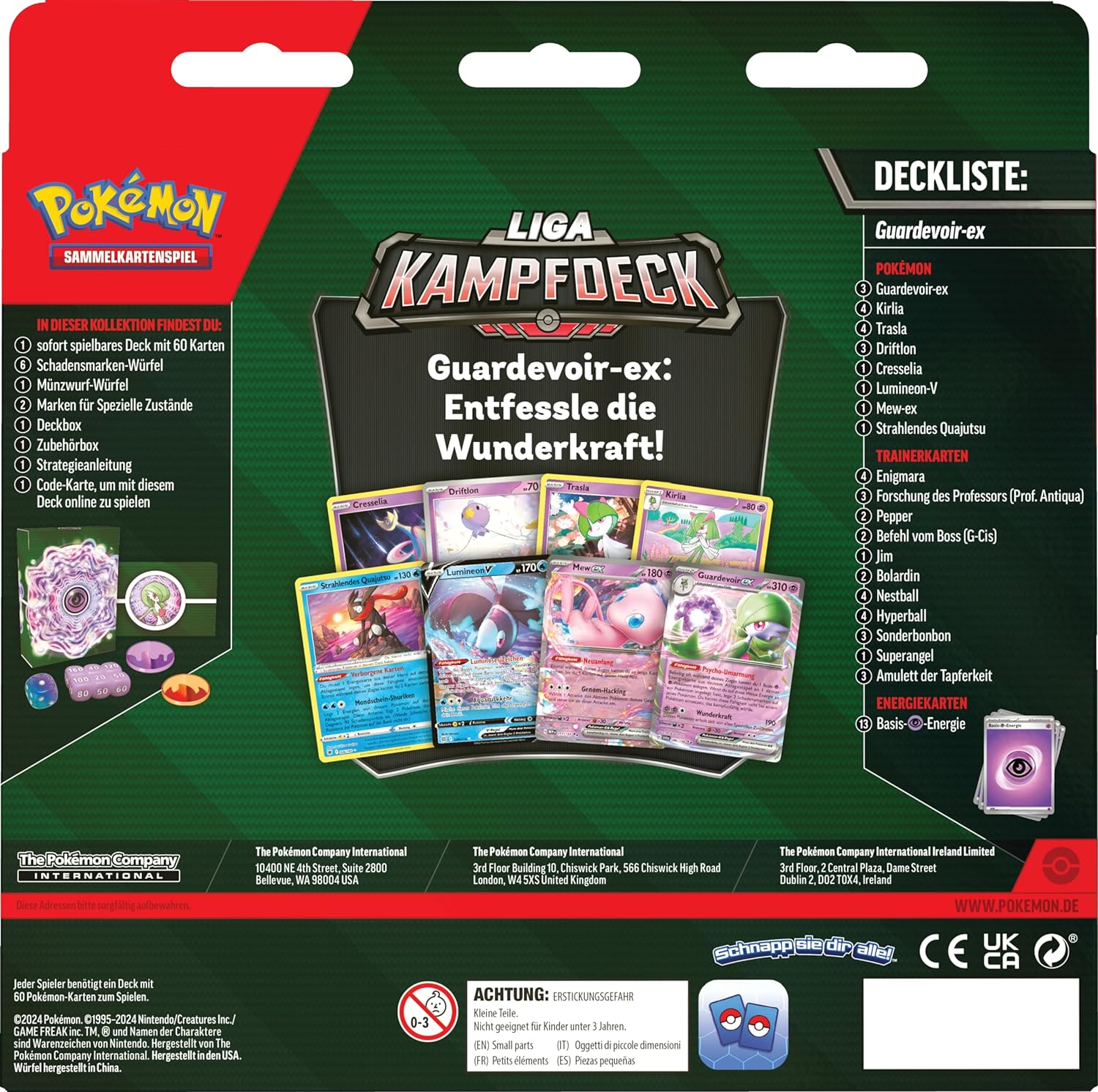 Pokémon Sammelkartenspiel Liga-Kampfdeck (1 sofort spielbares Deck mit 60 Karten, inklusive Guardevoir Mew-ex) Guardevoir-ex