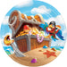Creative Party Pirate Round Paper Dessert Plates, 7" - 8 Pcs.
