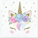 Creative Converting 343830 Unicorn Baby Shower Beverage Napkins, 5", Multi-Color