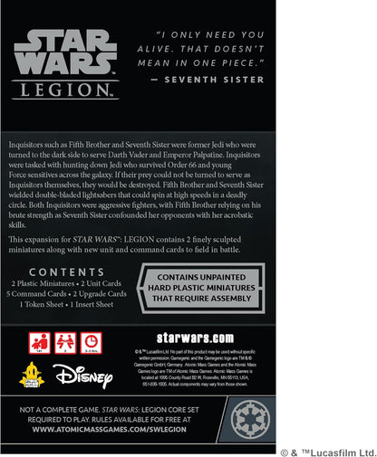 Star Wars: Legion Fifth Brother and Seventh Sister Operative Expansion - Tabletop Miniatures Game, Strategy Game for Kids and Adults, Ages 14+, 2 Players, 3 Hour Playtime, Made by Atomic Mass Games