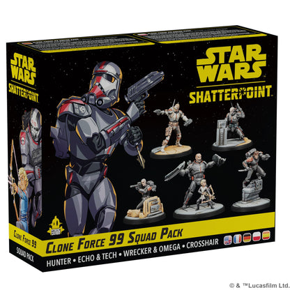 Atomic Mass Games | Star Wars Shatterpoint: Clone Force 99 | Squad Pack | Juego de Miniaturas | A Partir de 14 Años | para 2 Jugadores | 90 Minutos por Partida | Multilenguaje (Incluye Español