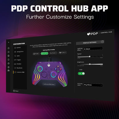 PDP - Manette filaire Afterglow Wave Violette pour Xbox Series X|S, Xbox One et Windows 10/11