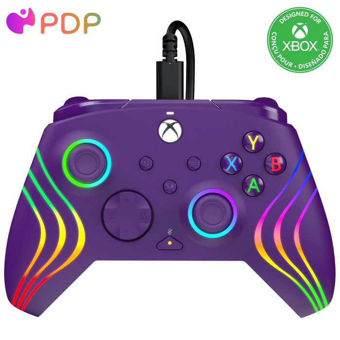 PDP - Manette filaire Afterglow Wave Violette pour Xbox Series X|S, Xbox One et Windows 10/11