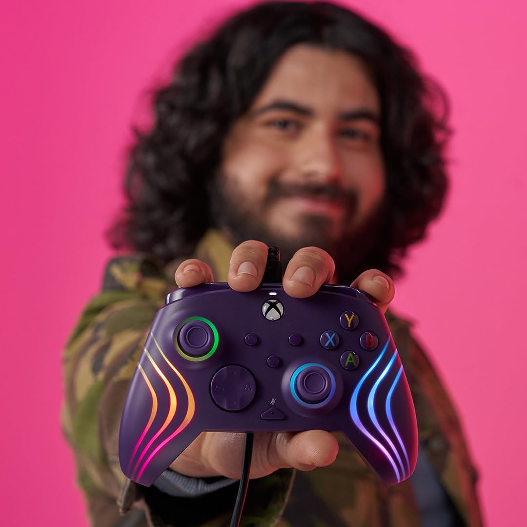 PDP - Manette filaire Afterglow Wave Violette pour Xbox Series X|S, Xbox One et Windows 10/11