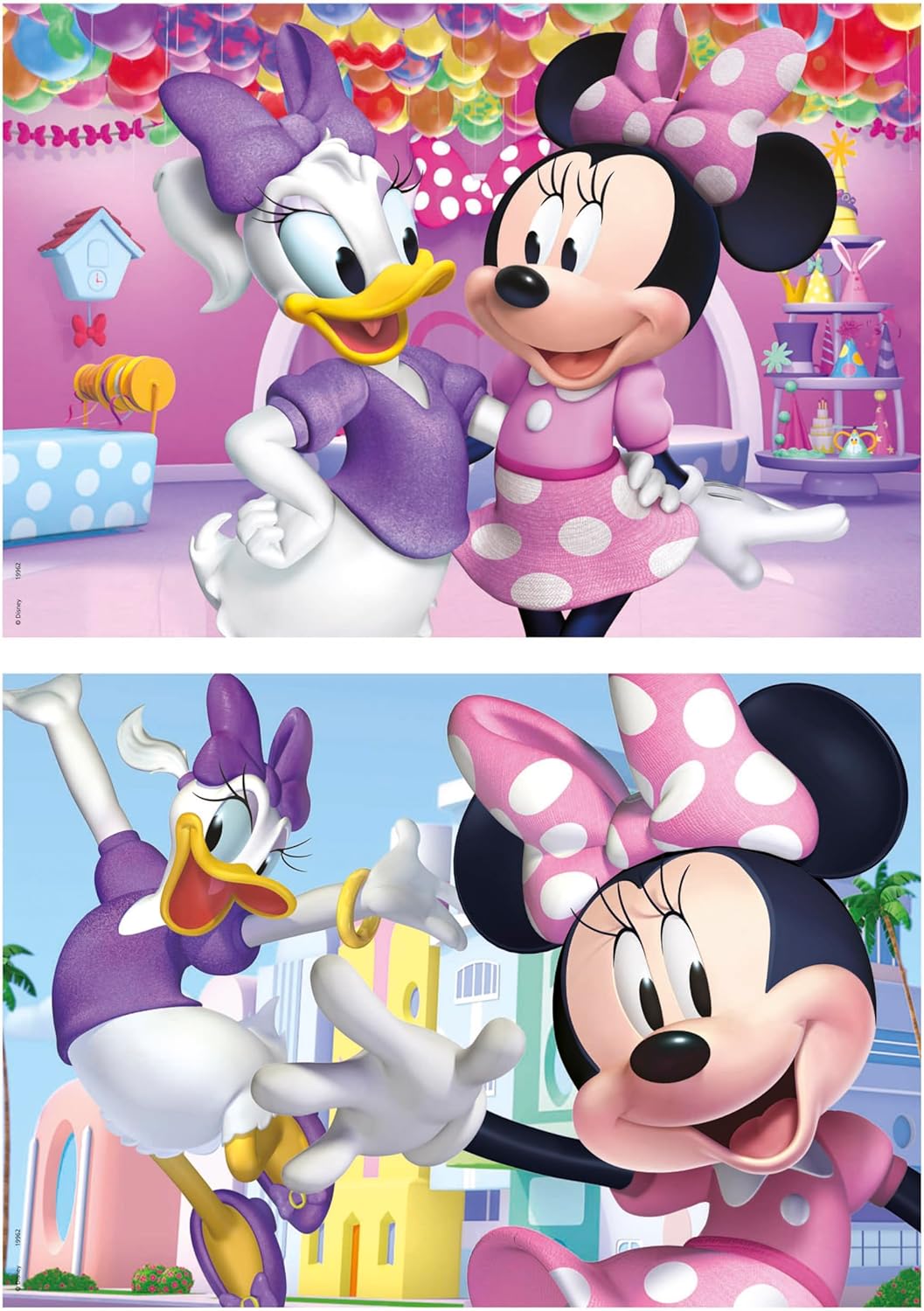 Educa - Minnie | Set di 2 bambini in legno con 50 pezzi ciascuno. Misura: 28 x 20 cm. Raccomandato 5 anni (19962)