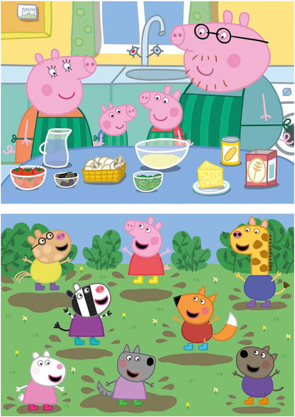 Educa - Set von 2 HolzPuzzlen mit jeweils 25 Teilen | Peppa Pig. Maßnahme: 26 x 18 cm. Empfohlen für Kinder ab 4 Jahre (19995)