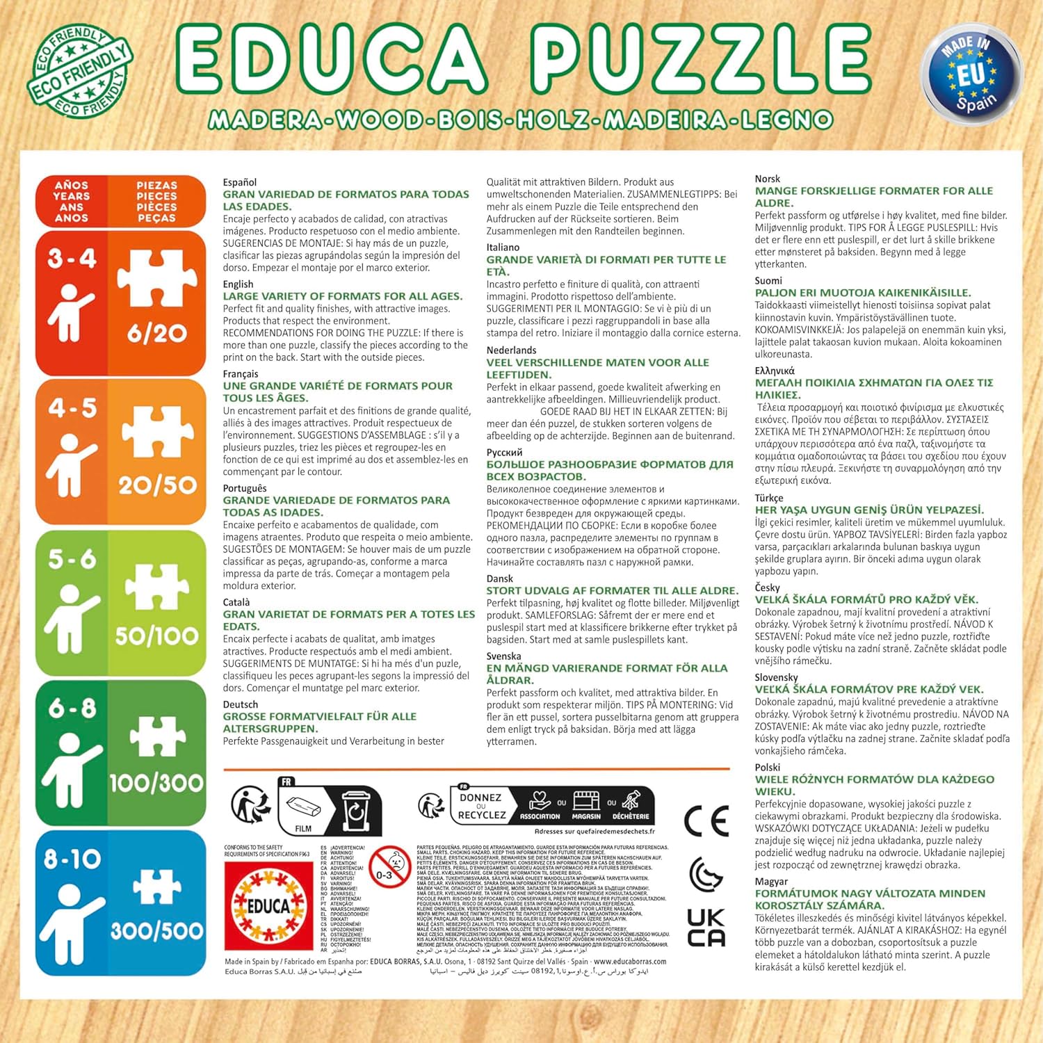 Educa - Set von 2 HolzPuzzlen mit jeweils 25 Teilen | Peppa Pig. Maßnahme: 26 x 18 cm. Empfohlen für Kinder ab 4 Jahre (19995)