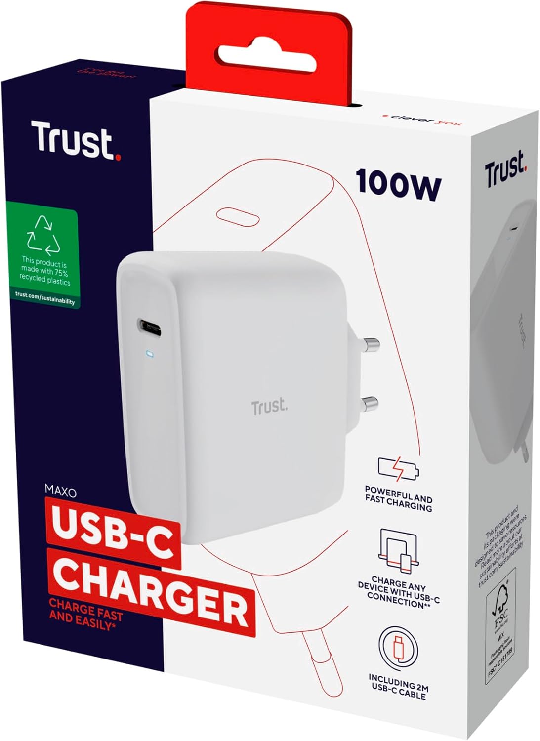 MAXO 100W USB-C CHARGER WHT
