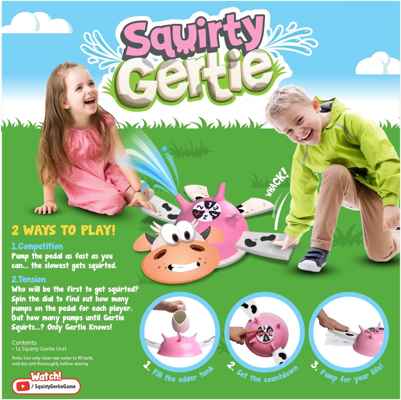 Squirty Gertie 3780 Cow Board Game, Pink, One Size