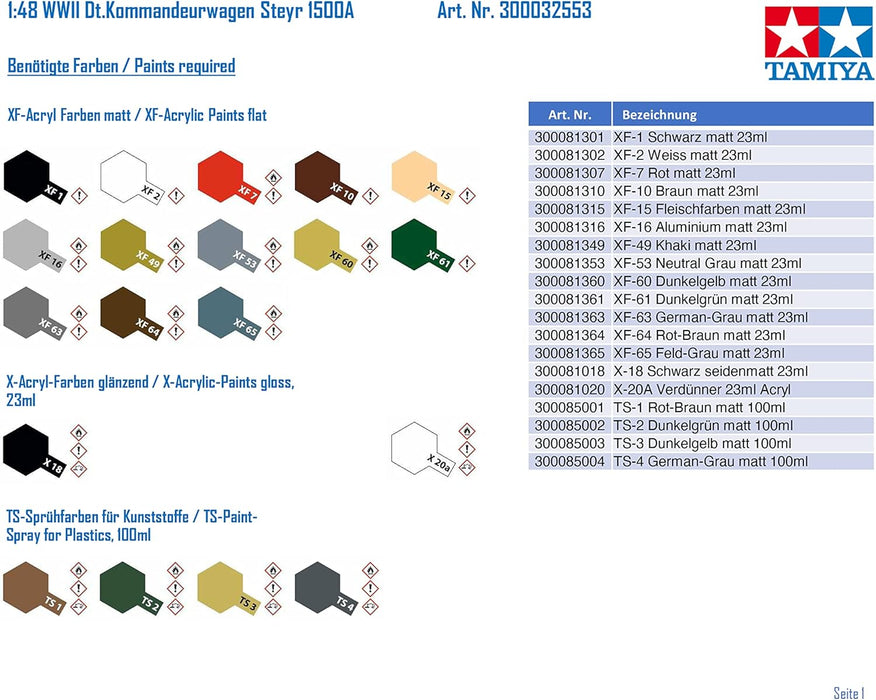 TAMIYA 32553 – Model – Steyr Commander Car – Scale 1:48