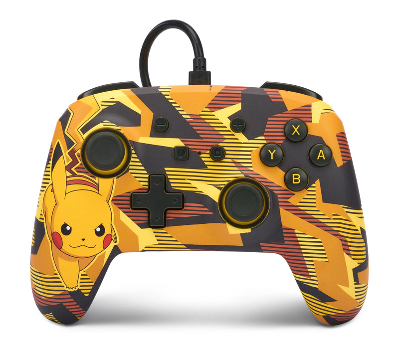 PowerA Enhanced Wired Controller for Nintendo Switch - OLED Model, Nintendo Switch and Nintendo Switch Lite - Camo Storm Pikachu, Gamepad, Game Controller, wired Controller, Officially Licensed