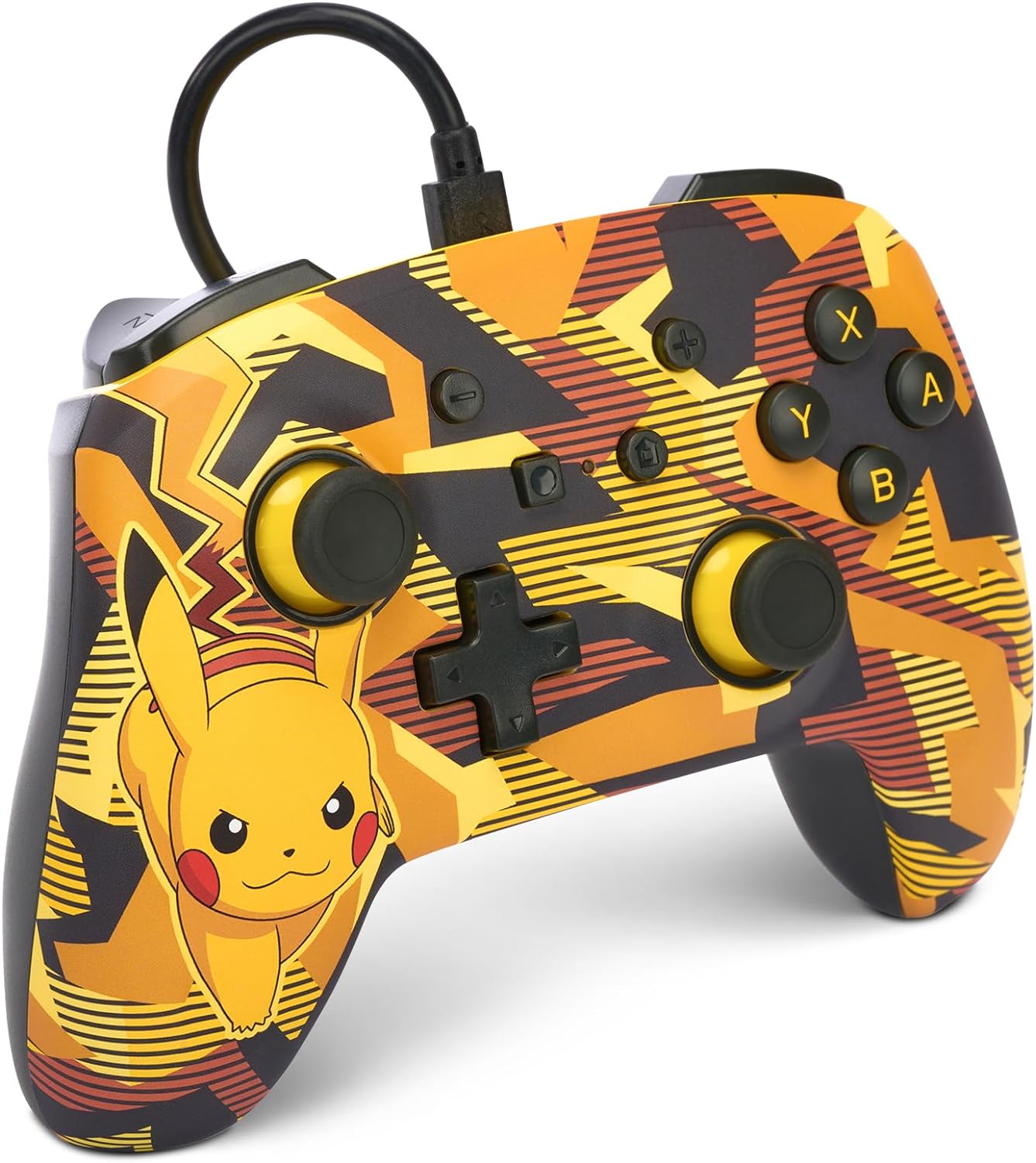 PowerA Enhanced Wired Controller for Nintendo Switch - OLED Model, Nintendo Switch and Nintendo Switch Lite - Camo Storm Pikachu, Gamepad, Game Controller, wired Controller, Officially Licensed