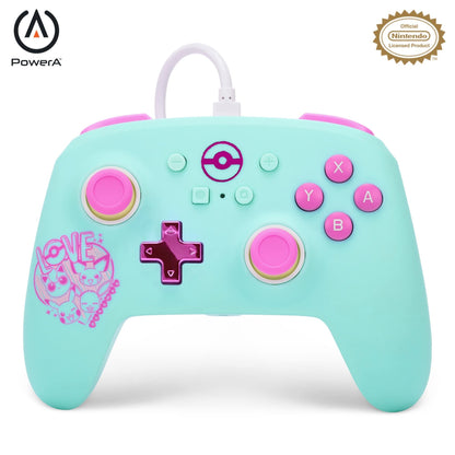 PowerA Enhanced Wired Controller for Nintendo Switch and Oled Model, Advance Gaming Buttons, 3.5mm Stereo Jack and Anti-Friction Rings, Officially Licensed: Pokémon: Sweet Friends