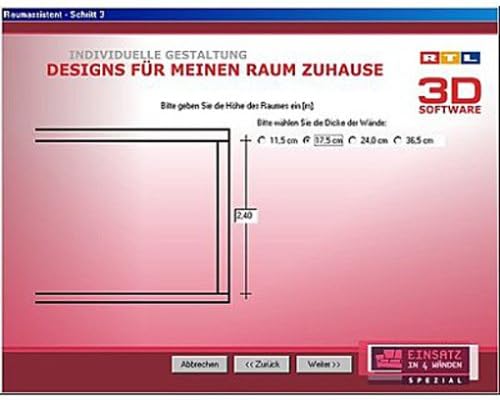RTL 3D Software 2.0 - Einsatz in 4 Wänden